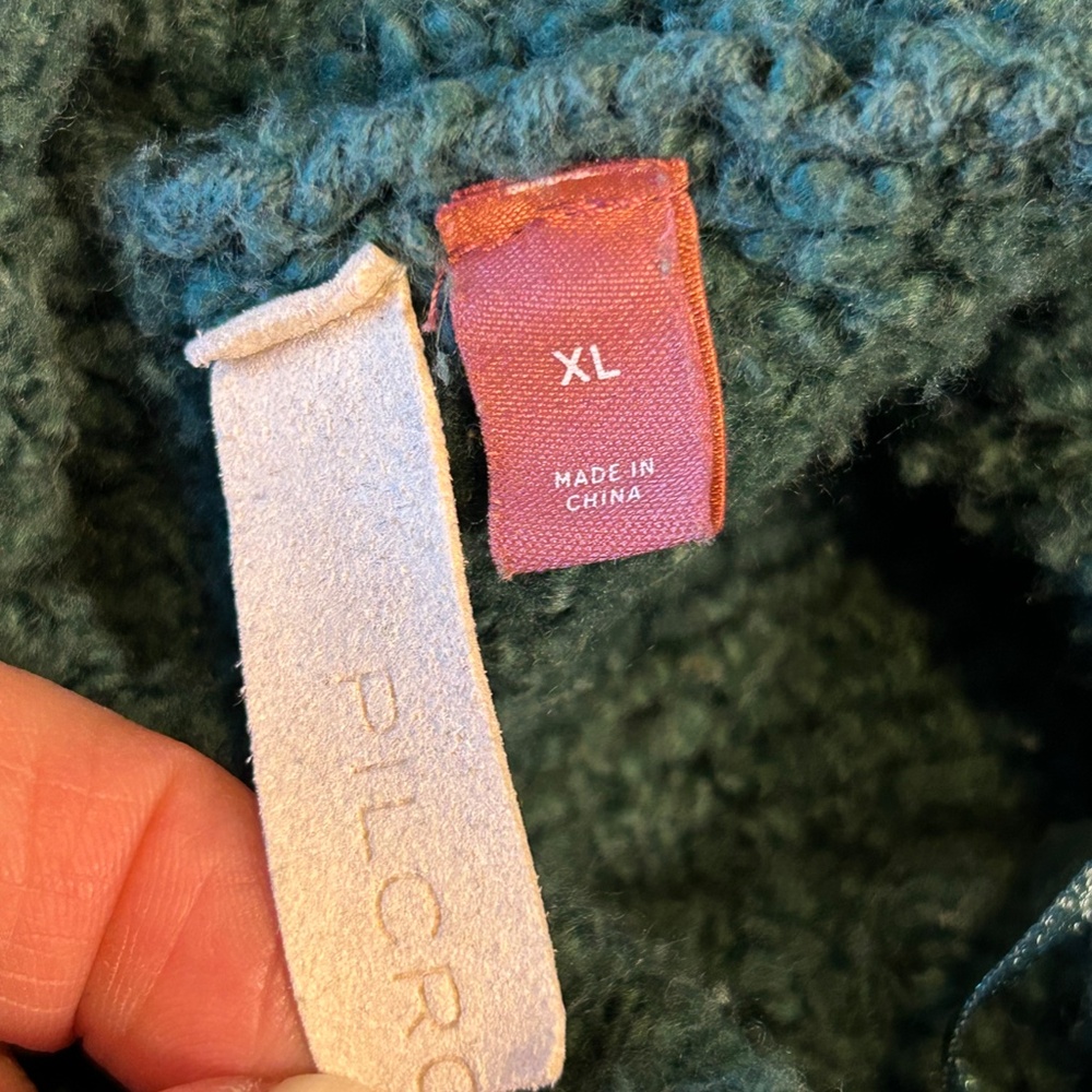 Pilcro Anthropologie chunky cowl neck knit sweater in forest green X-Large Cozy - Picture 7 of 12